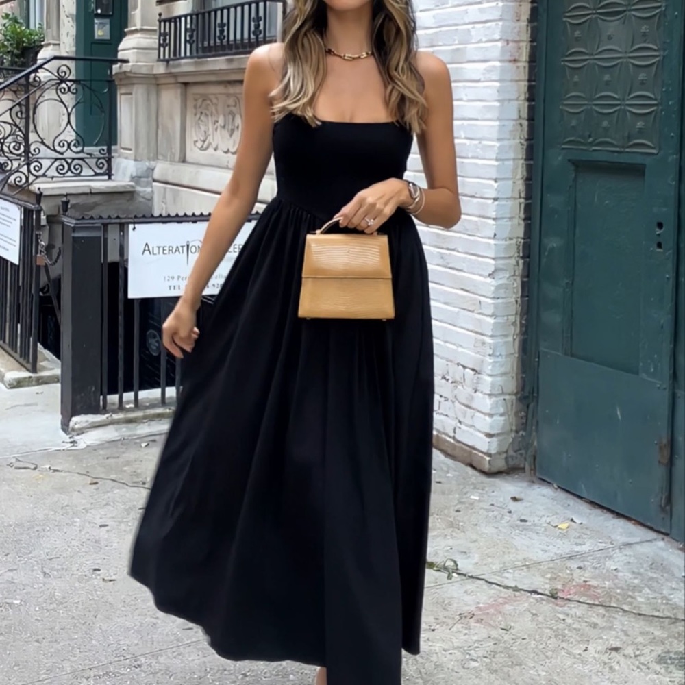 Black Camisole Midi Dress